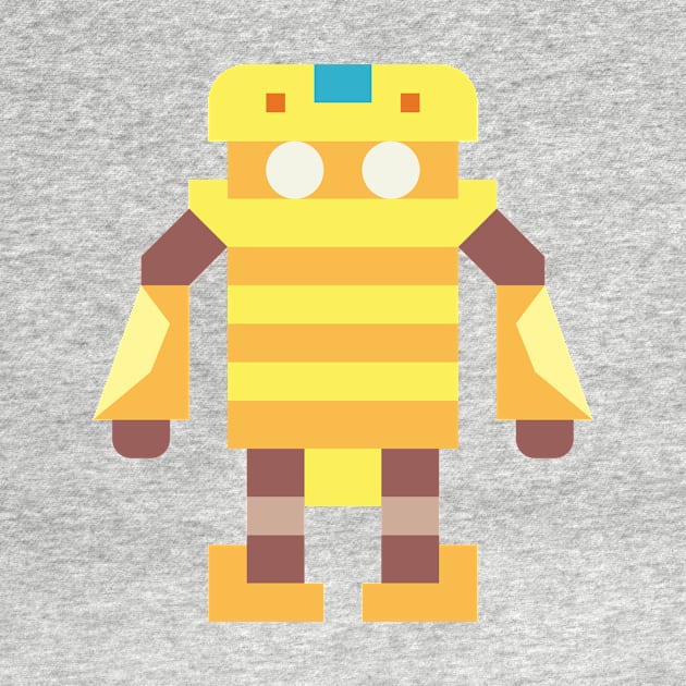 Cute Yellow Robot by InkyArt